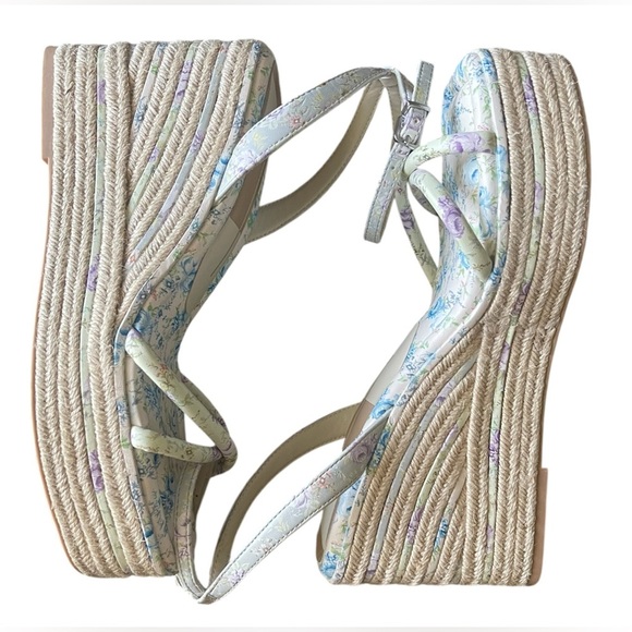 Dolce Vita , Elvia Purple Floral Ankle Strap Platform Espadrille Wedges - Picture 7 of 8